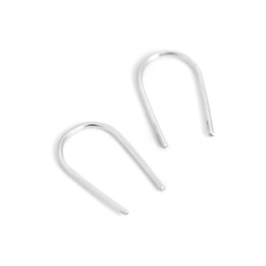 Open Arc Earrings -Silver