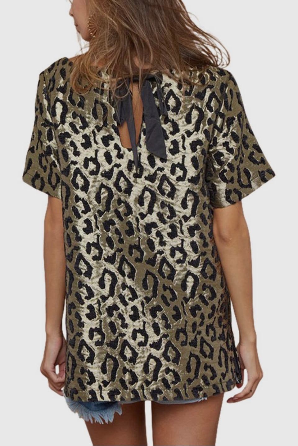 Leopard Foil Woven Top