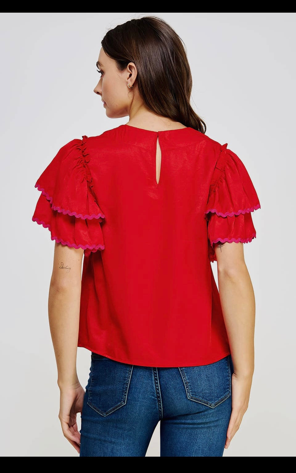 Tiered Short Sleeve Blouse