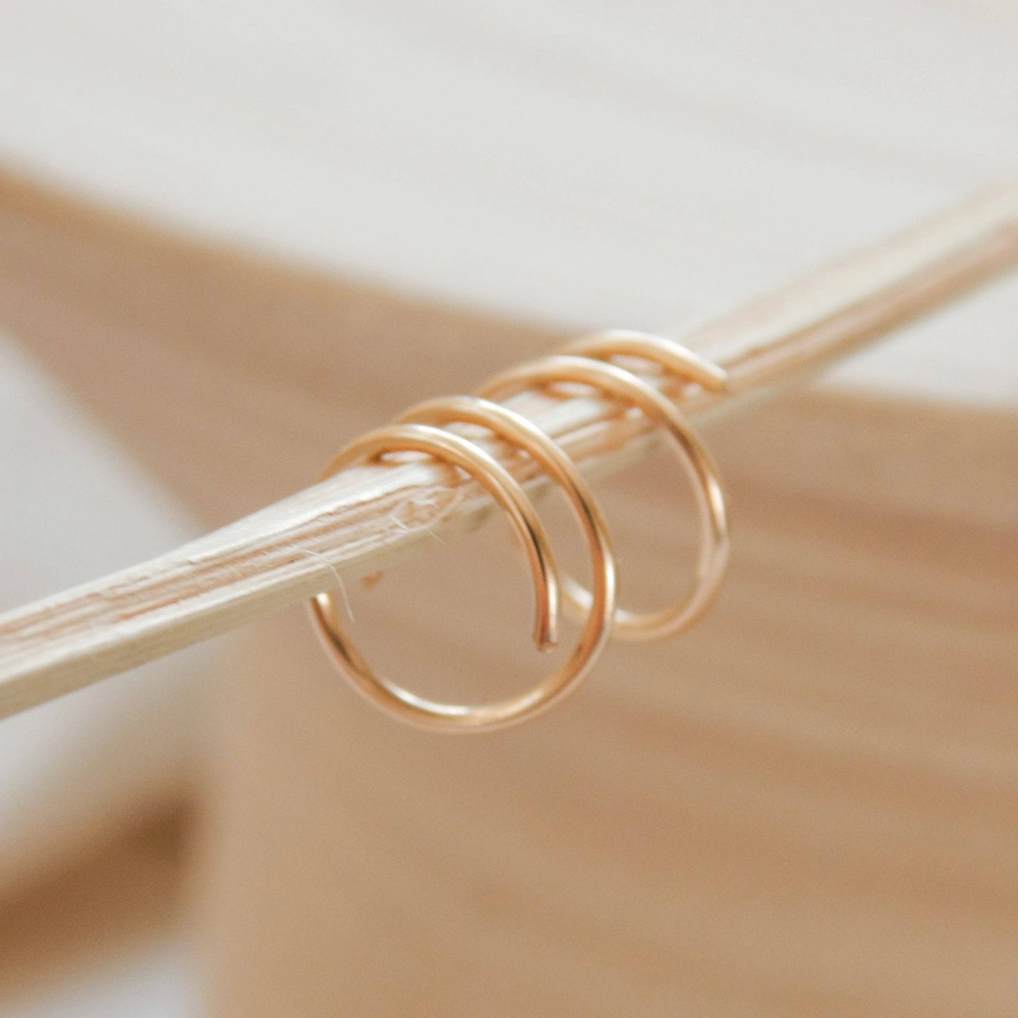 Twist-In Double Huggie Hoop Earrings -Gold