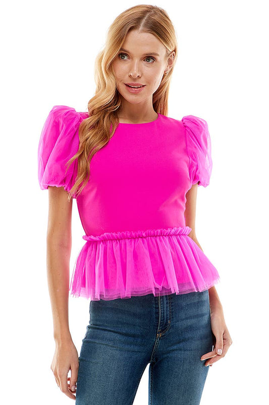 Fabulous Fuschia Ruffle Top