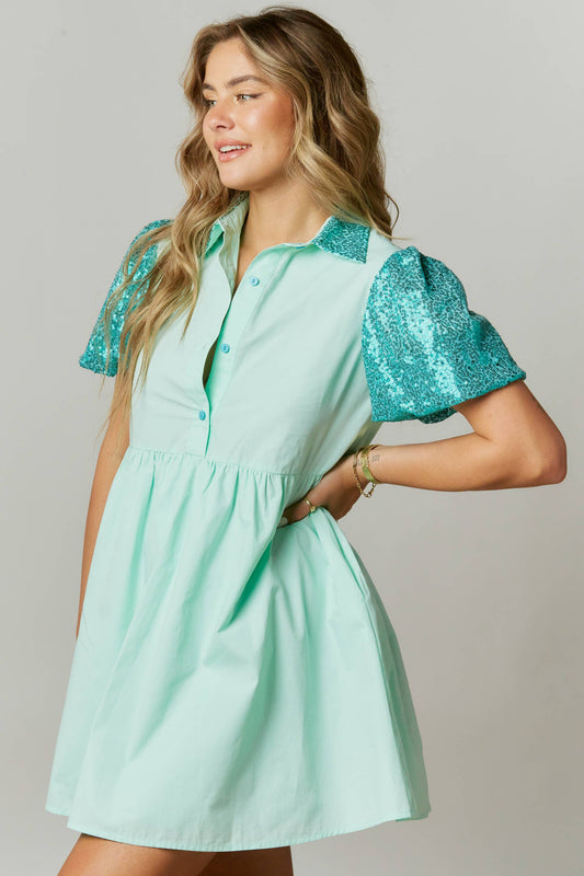 Western Let's Go Girls Sequin Patch Dress