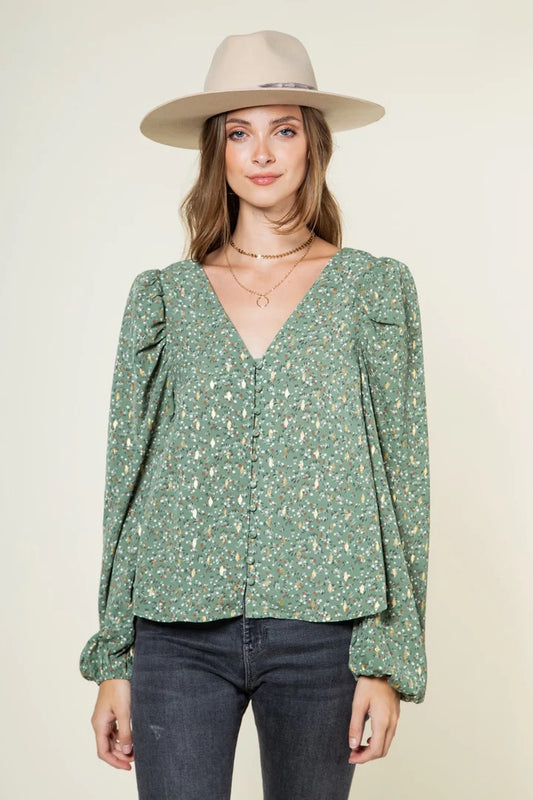 Floral Puff Sleeve Top