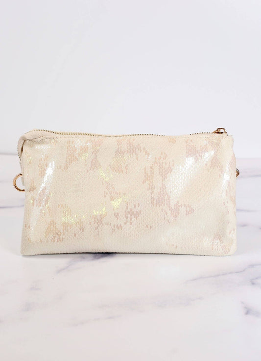 Liz Custom Collection Crossbody Bag- SHIMMER BEIGE