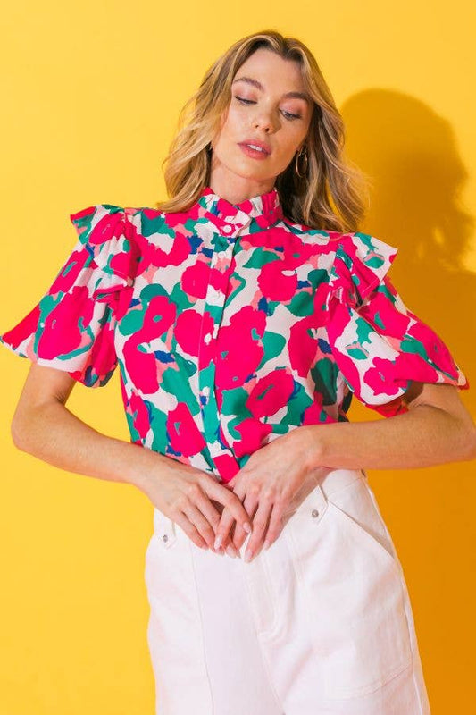 Flirty Floral Top- FINAL SALE