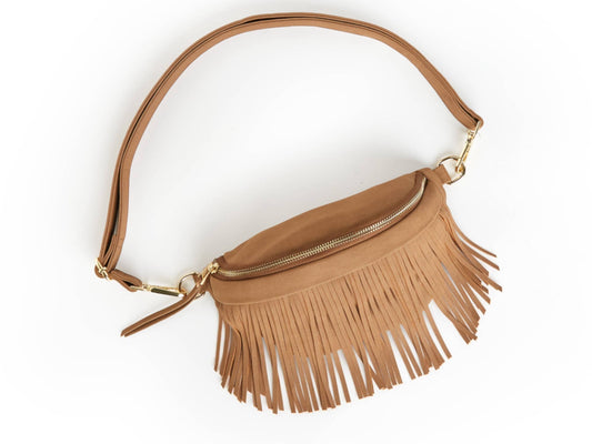 Suede Crossbody- Tan